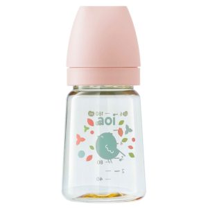Bình sữa Aoi Moon in hình màu hồng 180ml